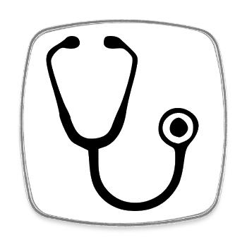 Stethoscope Doctor Doctor Medicine Specialist Gift - Square fridge magnet - white - Front