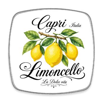 Capri Limoncello Vintage Citron - Magnet carré - blanc - Devant