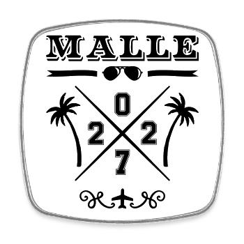 Malle 2027 - Viereckiger Kühlschrankmagnet - Weiß - Vorne