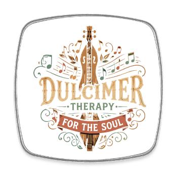  Hackbrett Dulcimer-Musiker Zupfinstrument - Viereckiger Kühlschrankmagnet - Weiß - Vorne