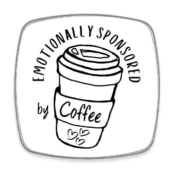 Émotionnellement sponsorisé par un accro au café et à la caféine - Magnet carré - blanc - Devant