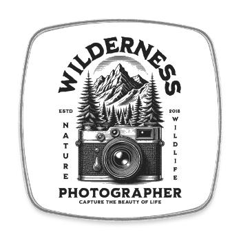 Wildernis Nature Photographer - Square fridge magnet - white - Front