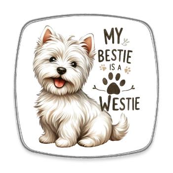 Westie Bestie Süßes West Highland Terrier-Design - Viereckiger Kühlschrankmagnet - Weiß - Vorne