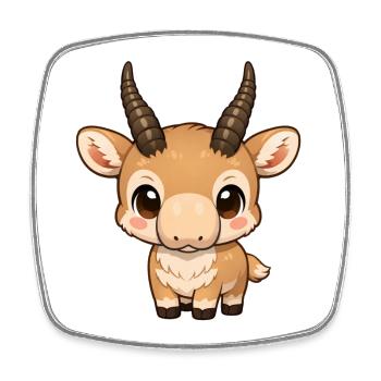 Saiga Antilope - Viereckiger Kühlschrankmagnet - Weiß - Vorne