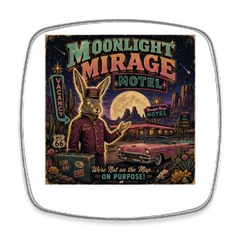 Vintage Motel Spruch Wüste Oldtimer Halloween - Viereckiger Kühlschrankmagnet - Weiß - Vorne