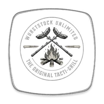 Original Tactical Grill Emblem - Square fridge magnet - white - Front