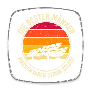 Die besten Männer machen ihren Strom selbst - Viereckiger Kühlschrankmagnet - Weiß - Vorne