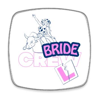Bride Crew Rodeo Tee - Viereckiger Kühlschrankmagnet - Weiß - Vorne