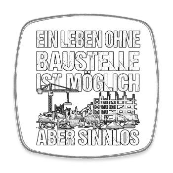 Lustiges Bauarbeiter Design - Viereckiger Kühlschrankmagnet - Weiß - Vorne