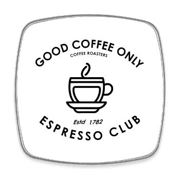 Good Coffee Only Espresso Club Vintage T-Shirt - Viereckiger Kühlschrankmagnet - Weiß - Vorne