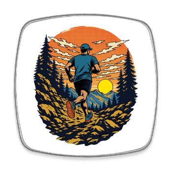 Ultra Trail Running - Magnet carré - blanc - Devant