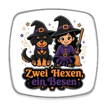 Hexen-Meute - Viereckiger Kühlschrankmagnet - Weiß - Vorne