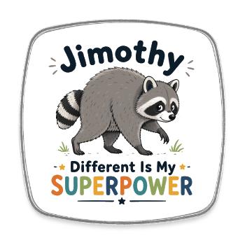 Jimothy Anders ist meine Superkraft - Viereckiger Kühlschrankmagnet - Weiß - Vorne