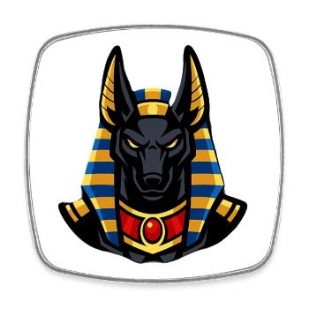 Anubis Kopf Nemes Streifen - Viereckiger Kühlschrankmagnet - Weiß - Vorne