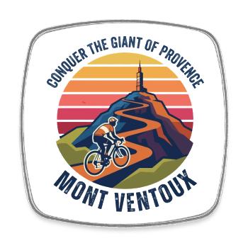 Mont Ventoux Vintage-Radfahrer - Viereckiger Kühlschrankmagnet - Weiß - Vorne
