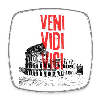 Veni Vidi Vici Distressed Text - Square fridge magnet - white - Front