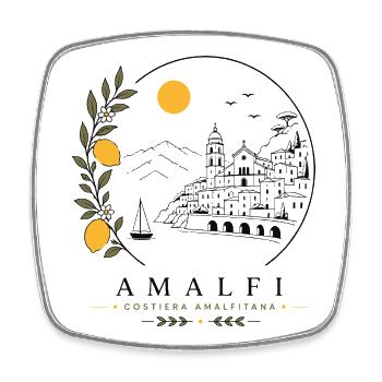 Amalfi Küste - Viereckiger Kühlschrankmagnet - Weiß - Vorne