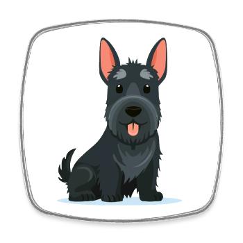 Kleiner Scottish Terrier (Comic) - Viereckiger Kühlschrankmagnet - Weiß - Vorne