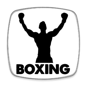 Boxing - Viereckiger Kühlschrankmagnet - Weiß - Vorne