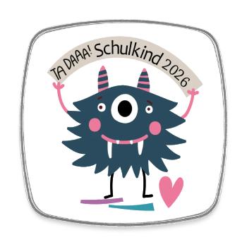 Schulanfang 2026 - Viereckiger Kühlschrankmagnet - Weiß - Vorne