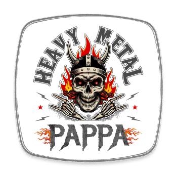 Heavy Metal Dad T-Shirt Geschenk - Viereckiger Kühlschrankmagnet - Weiß - Vorne