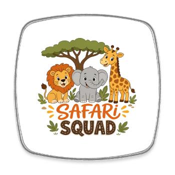 Safari Team - Abenteuer T-Shirt - Viereckiger Kühlschrankmagnet - Weiß - Vorne