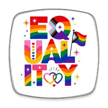 Equality Regenbogen Pride Spruch Statement Retro - Viereckiger Kühlschrankmagnet - Weiß - Vorne