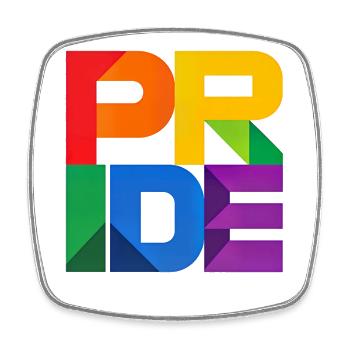 Pride Modern Block Design Regenbogen Schriftzug - Viereckiger Kühlschrankmagnet - Weiß - Vorne
