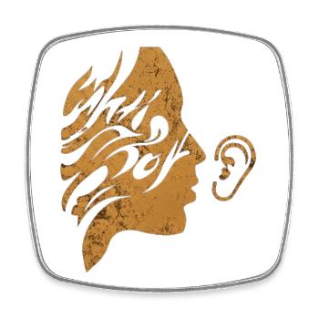 Golden Whispering Face Silhouette Minimalistische Kunst - Viereckiger Kühlschrankmagnet - Weiß - Vorne
