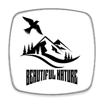 Beautiful Nature Mountain Eagle  - Square fridge magnet - white - Front