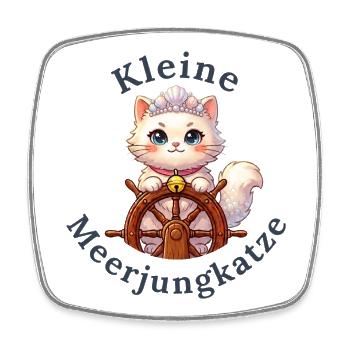 Kleine Meerjungkatze - Baby Katze - Viereckiger Kühlschrankmagnet - Weiß - Vorne