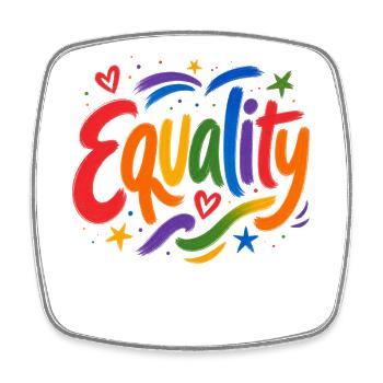 Equality Regenbogen CSD Pride Parade Love Shirt - Viereckiger Kühlschrankmagnet - Weiß - Vorne