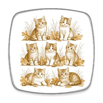 Kitten Nature - Viereckiger Kühlschrankmagnet - Weiß - Vorne