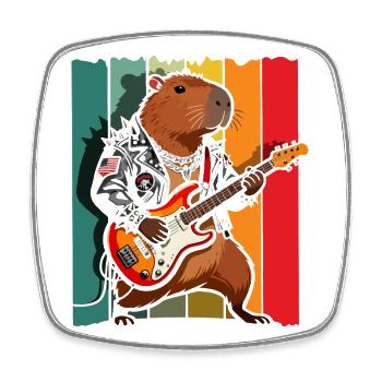 Life is Better with Capybaras - Süßes Nagetier - Viereckiger Kühlschrankmagnet - Weiß - Vorne
