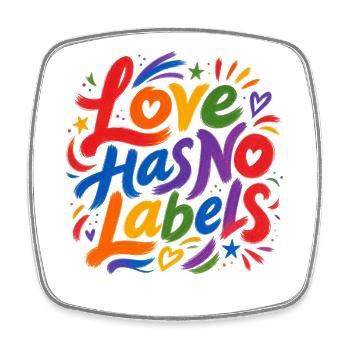Love Has No Labels für Pride Fans Tshirt Aufkleber - Viereckiger Kühlschrankmagnet - Weiß - Vorne
