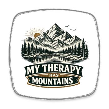 My Therapy Has Mountains | Hiking Design - Viereckiger Kühlschrankmagnet - Weiß - Vorne