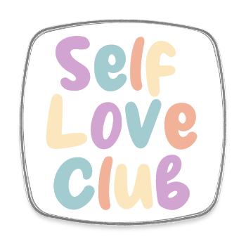 Self Love Club Pastelldruck - Viereckiger Kühlschrankmagnet - Weiß - Vorne