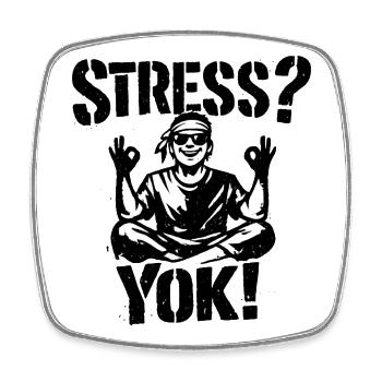 Stress? Yok! | Türkisches Stencil Streetwear Desig - Viereckiger Kühlschrankmagnet - Weiß - Vorne