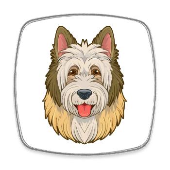 Old English Sheepdog (Comic Portrait) - Square fridge magnet - white - Front