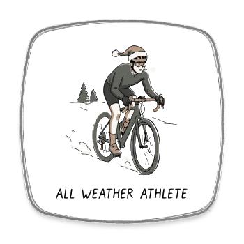 All Weather Athlete Bike - Square fridge magnet - white - Front