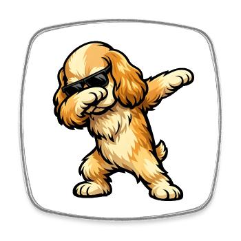 Dabbing American Cocker Spaniel - Square fridge magnet - white - Front