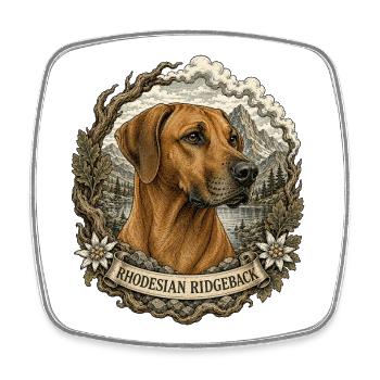 Rhodesian Ridgeback in Vintage Style - Square fridge magnet - white - Front