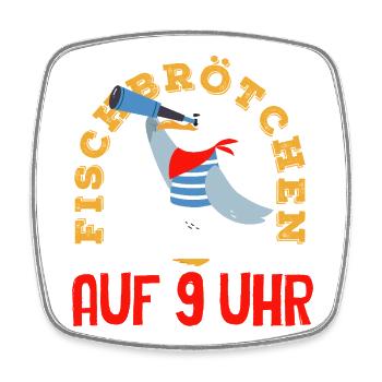Moin Moin Norden - Maritimes Norddeutsch Design - Viereckiger Kühlschrankmagnet - Weiß - Vorne