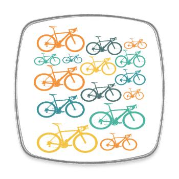 Cycliste Vélo Vintage - Magnet carré - blanc - Devant