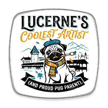 Coolest Artist Mountain Scenery - Square fridge magnet - white - Front