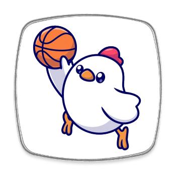 Basketball Chick Pop Art - Square fridge magnet - white - Front