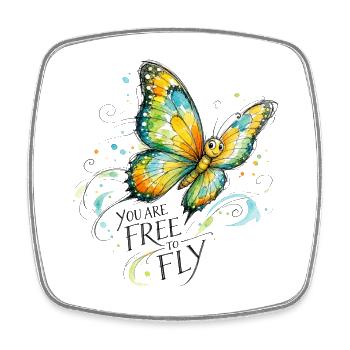 Butterfly colorful - Square fridge magnet - white - Front