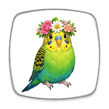 Budgerigar - Square fridge magnet - white - Front