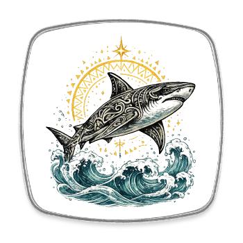 Guardian_Shark - Square fridge magnet - white - Front