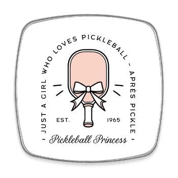 Just a girl who loves pickleball girly aesthetic - Square fridge magnet - white - Front